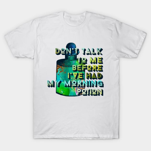 Witchy Puns - Don't Talk To Me Before I've Had My Potion T-Shirt by Knight and Moon